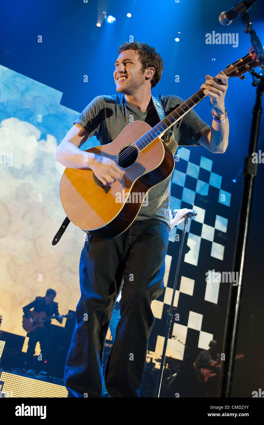 Sacramento, CA - 21 Luglio: American Idol contestants eseguire in American Idol Live Tour 2012 a Power Balance Pavilion a Sacramento, la California il 20 Luglio 2012 Foto Stock