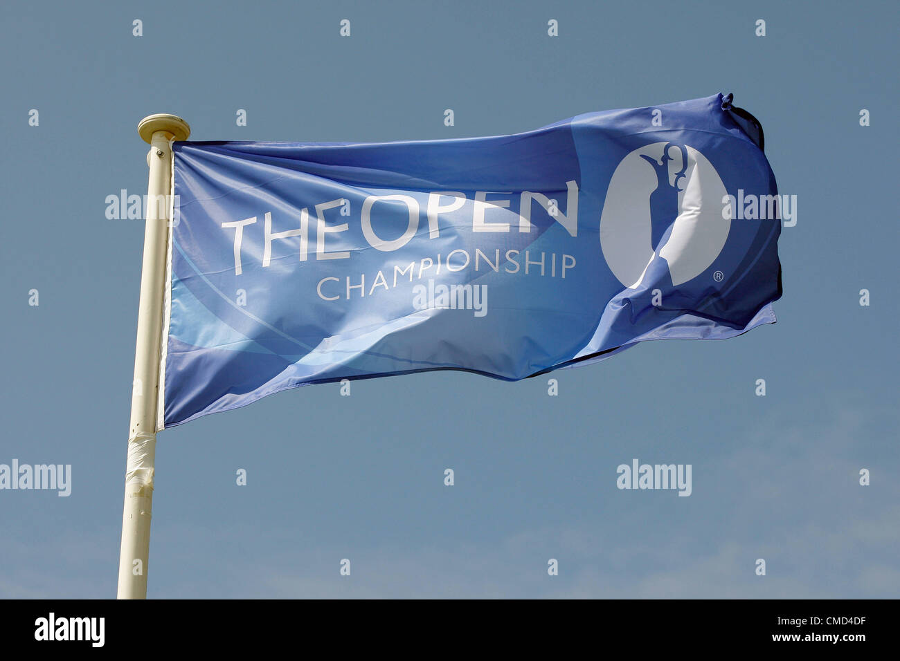 Il vento soffia il FLAG aperto il campionato aperto LYTHAM & ST.ANNES LANCASHIRE INGHILTERRA 22 Luglio 2012 Foto Stock