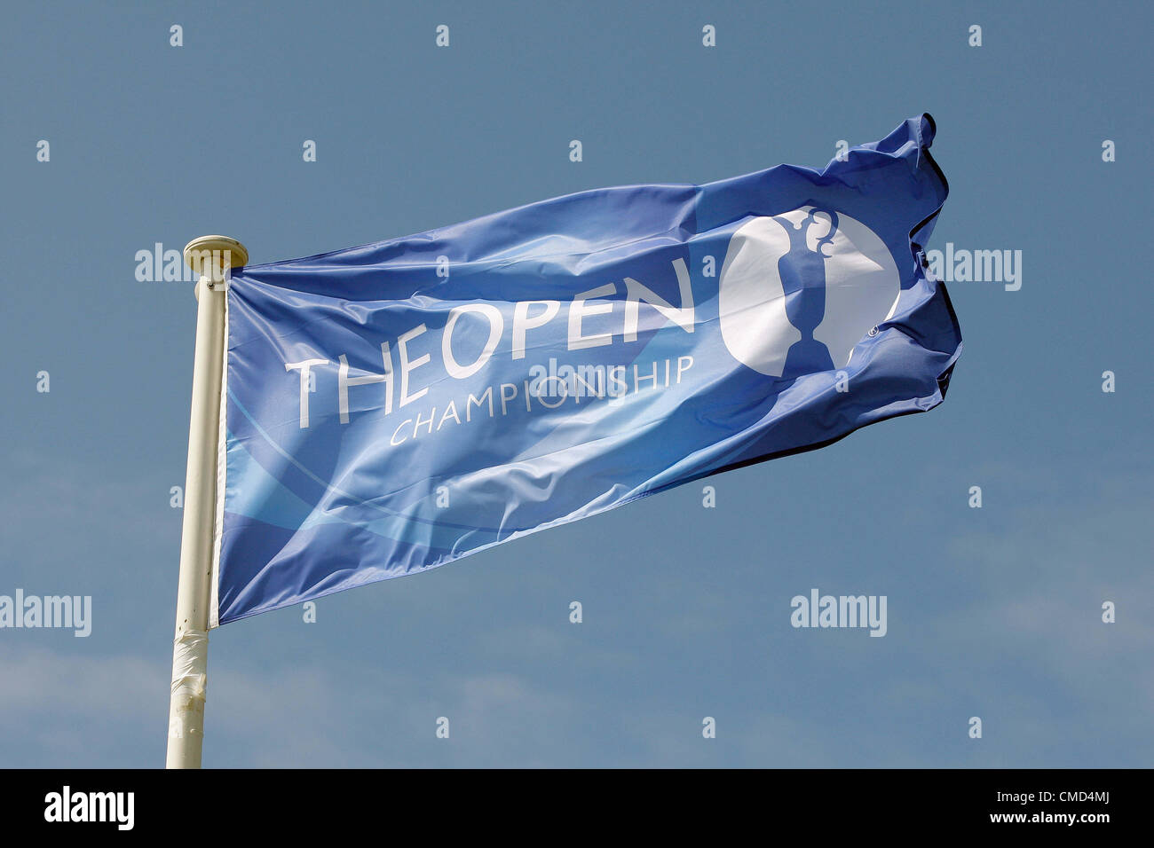 Il vento soffia il FLAG aperto il campionato aperto LYTHAM & ST.ANNES LANCASHIRE INGHILTERRA 22 Luglio 2012 Foto Stock
