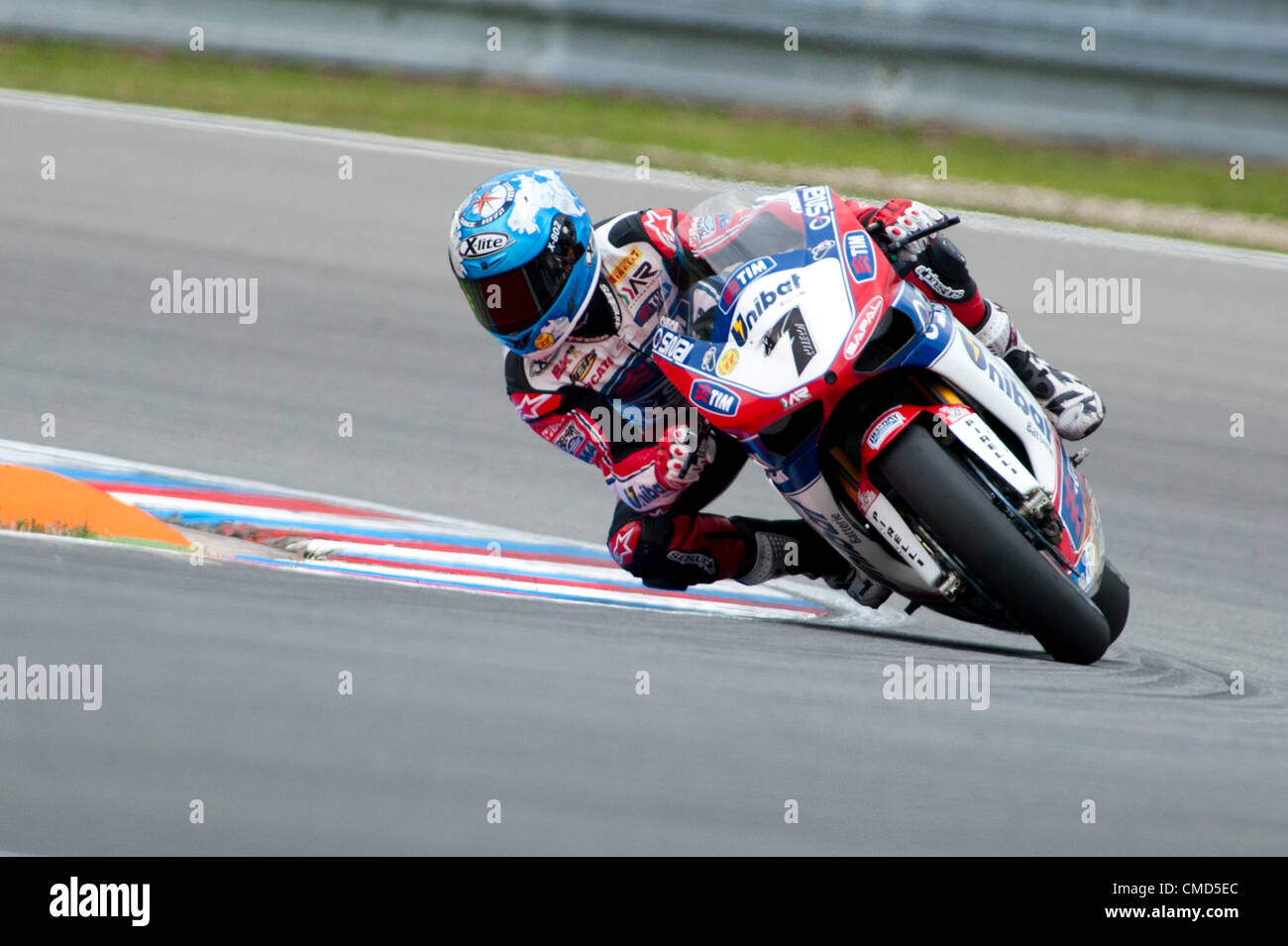 22.07.2012. Brno, Repubblica Ceca. 7 Carlos Checa di Althea Racing Ducati 1098R Autodromo di Brno Brno, Repubblica Ceca. La SBK nono round del FIM Superbike World Championship Foto Stock