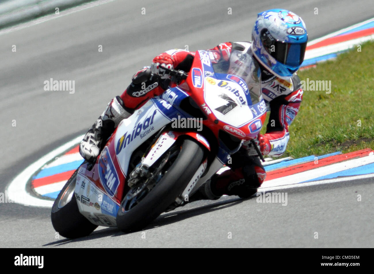 22.07.2012. Brno, Repubblica Ceca. 7 Carlos Checa di Althea Racing Ducati 1098R Autodromo di Brno Brno, Repubblica Ceca. La SBK nono round del FIM Superbike World Championship Foto Stock