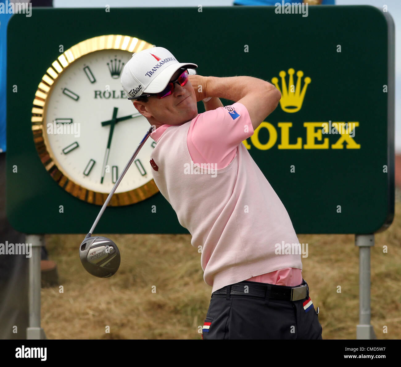 22.07.12 Lytham &AMP; St Annes, Inghilterra. American Zach Johnson in azione durante il quarto e ultimo round dell'Open Golf Championship dal Royal Lytham &AMP; St Annes corso in Lancashire Foto Stock