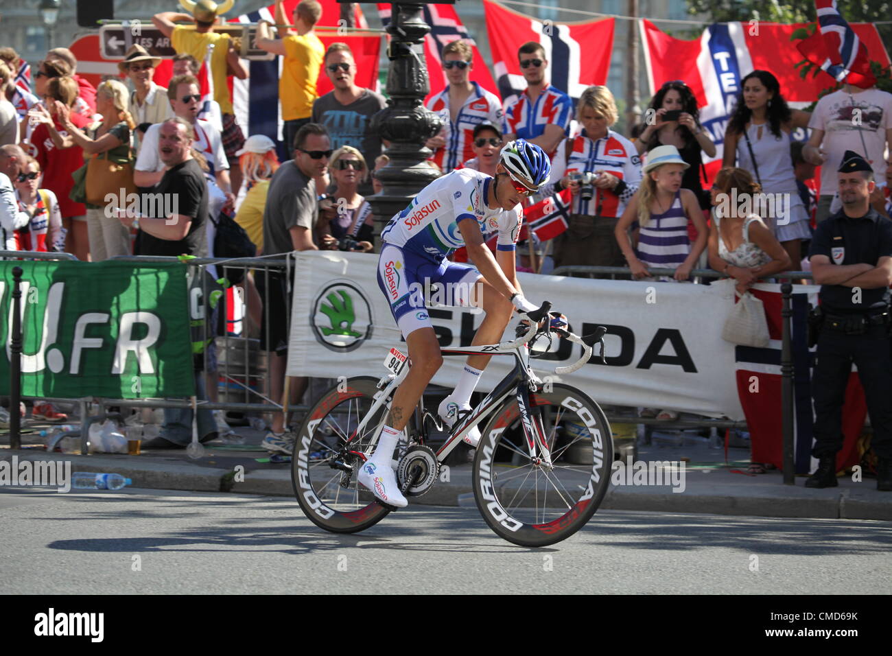 Tour de France 2012, fase 20. Rambouillet a Parigi. Il 22 luglio 2012. Brice Feillu del team Saur-Sojasun Foto Stock