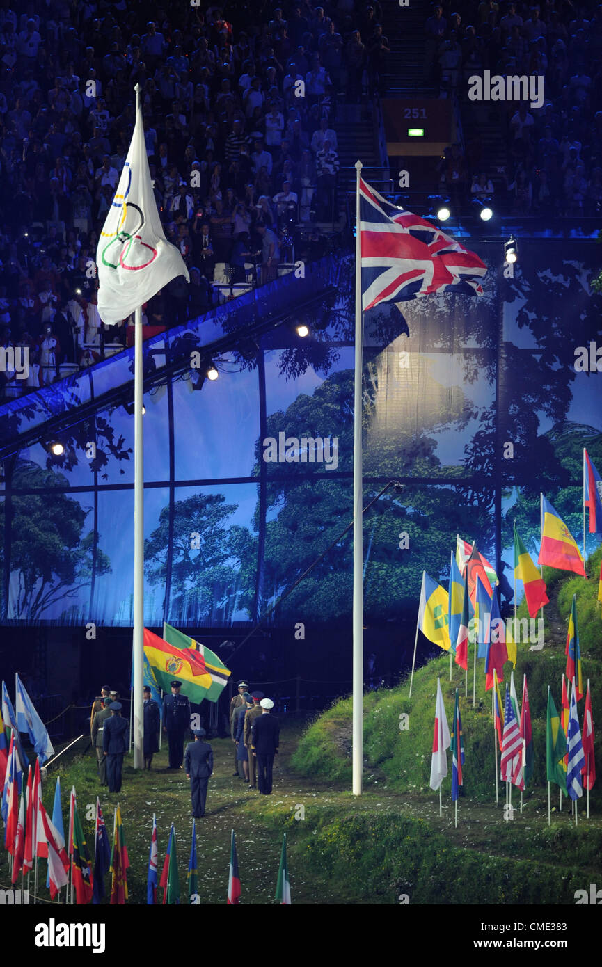 27.07.2012. Londra, Inghilterra. La cerimonia di apertura dei Giochi Olimpici da allo Stadio Olimpico di Stratford. Foto Stock