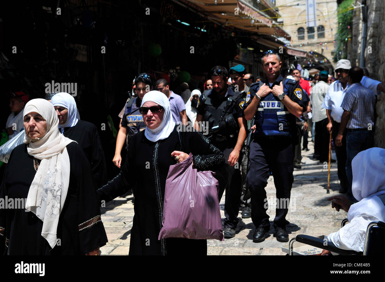 Sacro mese del Ramadan - 2° Venerdì nella città vecchia di Gerusalemme. Foto Stock