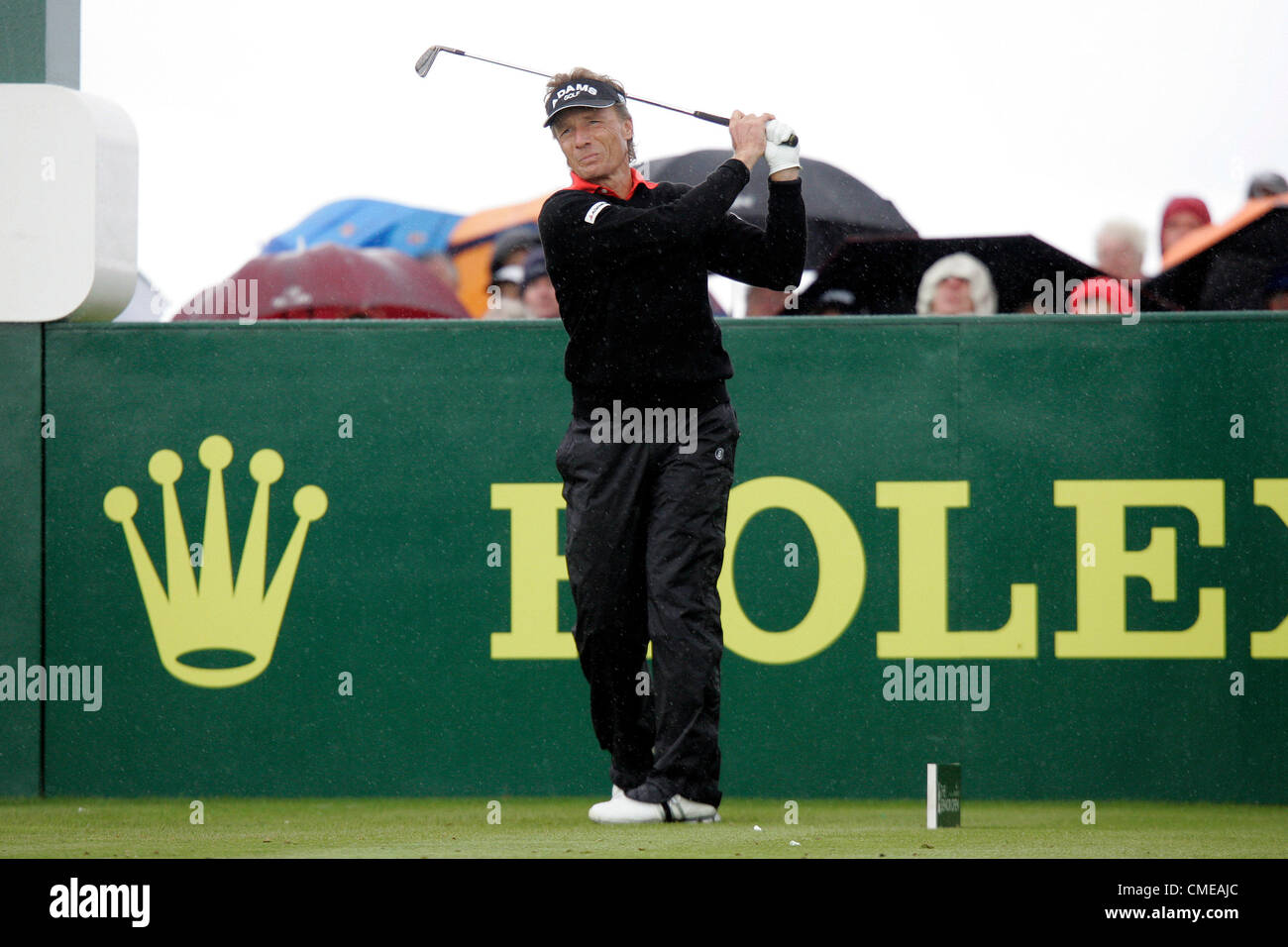 29.07.2012 Ayrshire, in Scozia. Bernhard Langer in azione durante la Rolex Senior Open Championship da Turnberry. Foto Stock