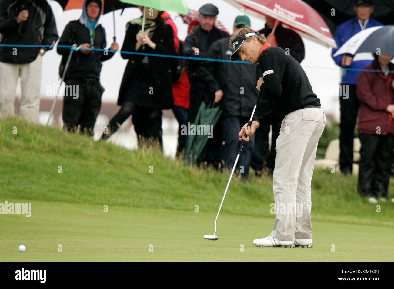 29.07.2012 Ayrshire, in Scozia. Bernhard Langer in azione durante la Rolex Senior Open Championship da Turnberry. Foto Stock