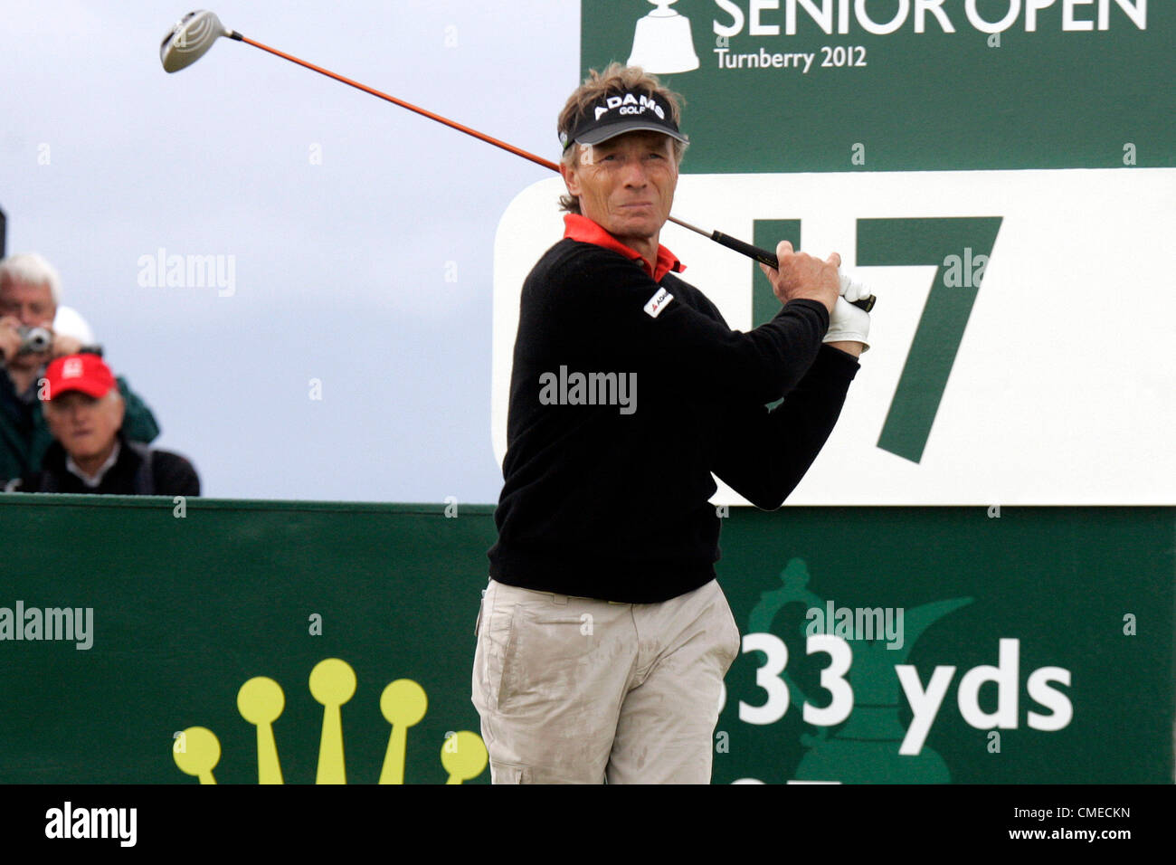 29.07.2012 Ayrshire, in Scozia. Bernhard Langer in azione durante la Rolex Senior Open Championship da Turnberry. Foto Stock
