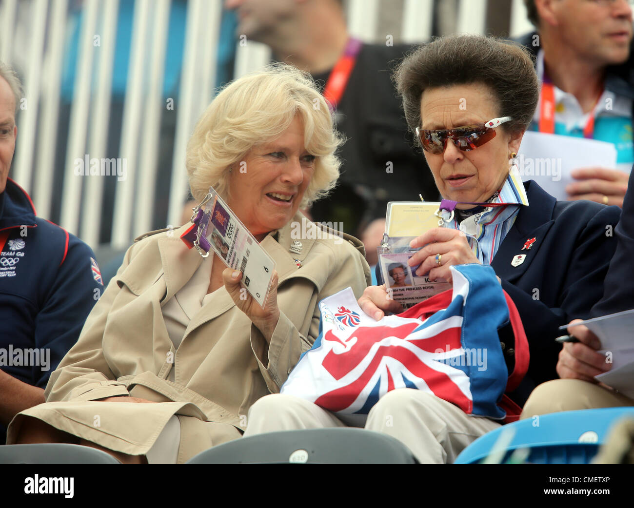 La duchessa di Cornovaglia & PRINCESS ROYAL GRAN BRETAGNA Greenwich Park Londra Inghilterra 31 Luglio 2012 Foto Stock