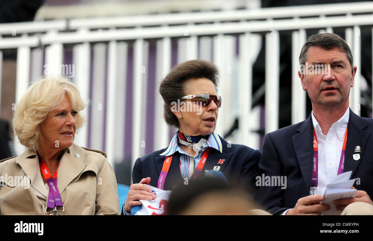 ROYAL PRINCESS ANNE SIR TIM LAWRENCE GRAN BRETAGNA Greenwich Park Londra Inghilterra 31 Luglio 2012 Foto Stock