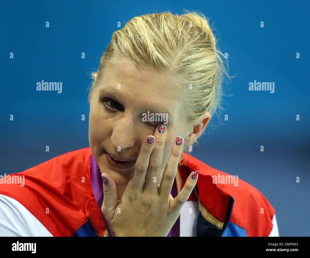 REBECCA ADLINGTON grida al CER GRAN BRETAGNA Stratford London Inghilterra 03 Agosto 2012 Foto Stock