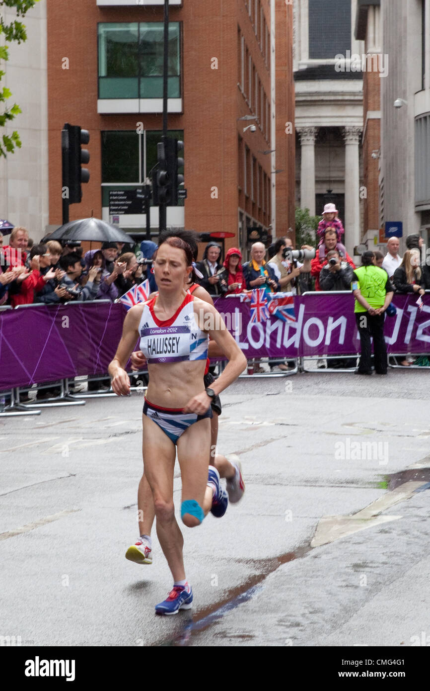 Londra, Regno Unito. 5 agosto 2012. Londra2012 femminile alla maratona a St.Pauls Foto Stock