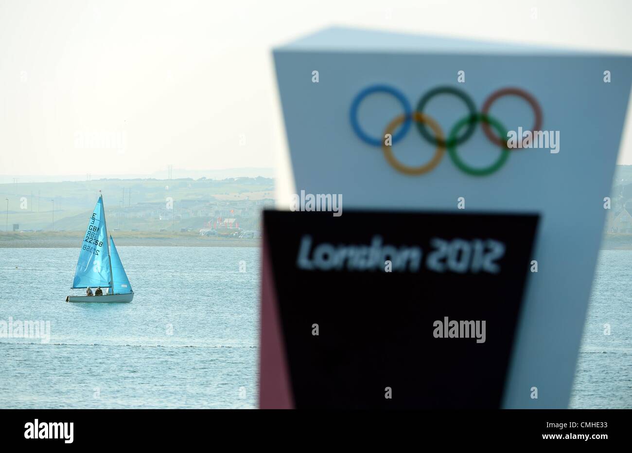 Olimpiadi di Londra 2012, barca a vela a Weymouth e Portland Venue, Dorset, Gran Bretagna, UK. Agosto 10th, 2012 Foto Stock