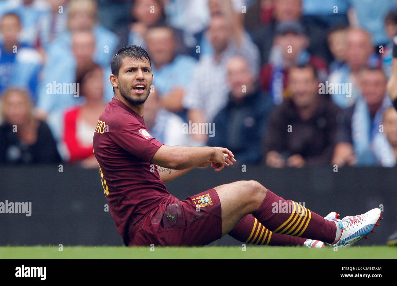 SERGIO AGUERO Manchester City FC VILLA PARK Birmingham Inghilterra 12 Agosto 2012 Foto Stock