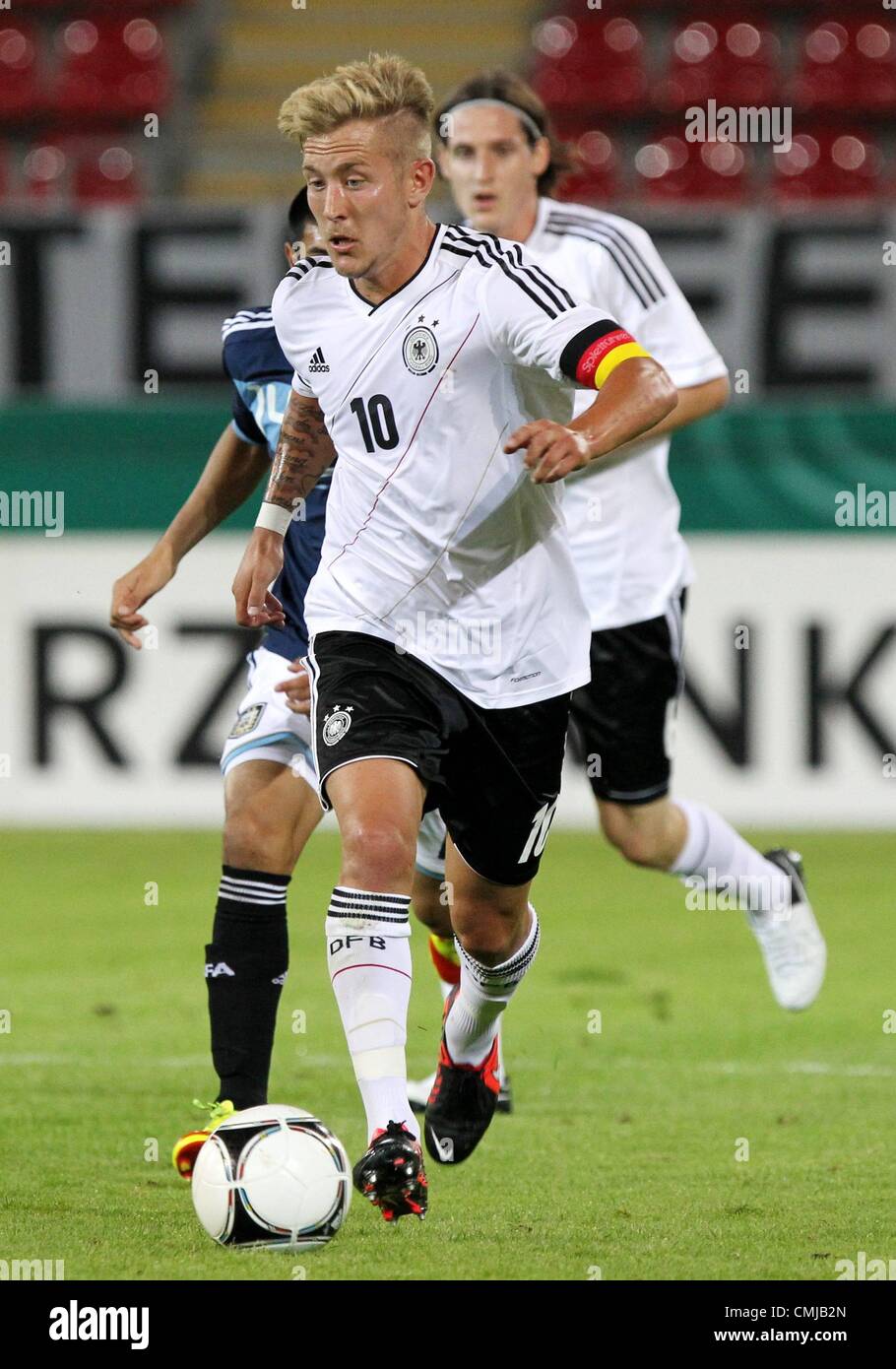 14.08.2012. Offenbach, Germania. U21 partita internazionale Germania vs Argentina Offenbach Sparda Bank Hesse Stadium di Picture Lewis Holtby ger Foto Stock