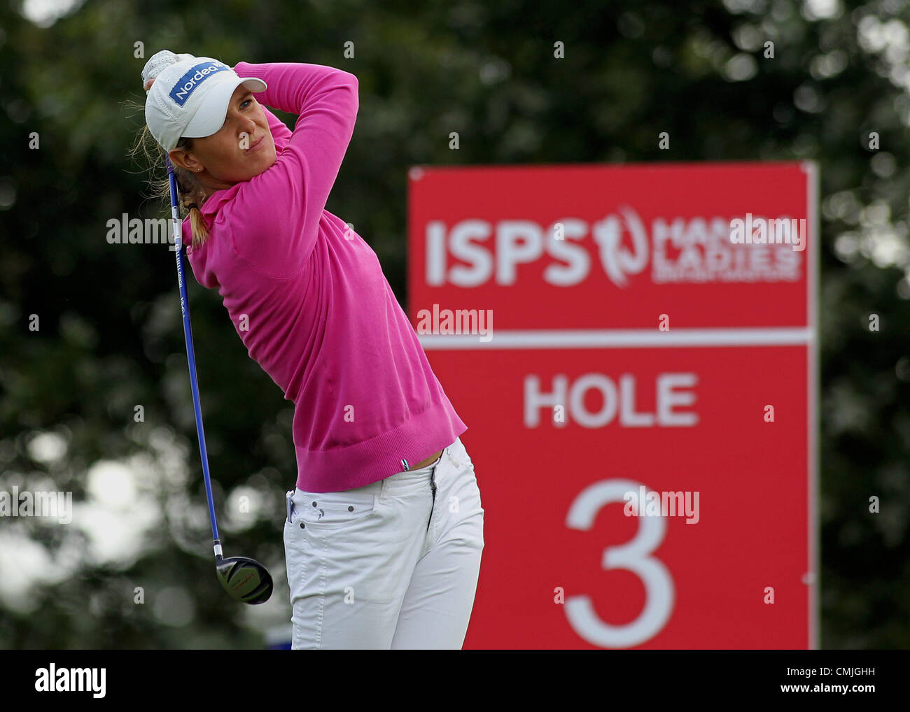 16.08.2012. Buckinghamshire, Inghilterra. La Norvegia è Marianne Skarpnord in azione durante il primo round del ISP Handa Ladies British Masters evento presso il Buckinghamshire Golf Club, Denham, Greaater Londra Foto Stock