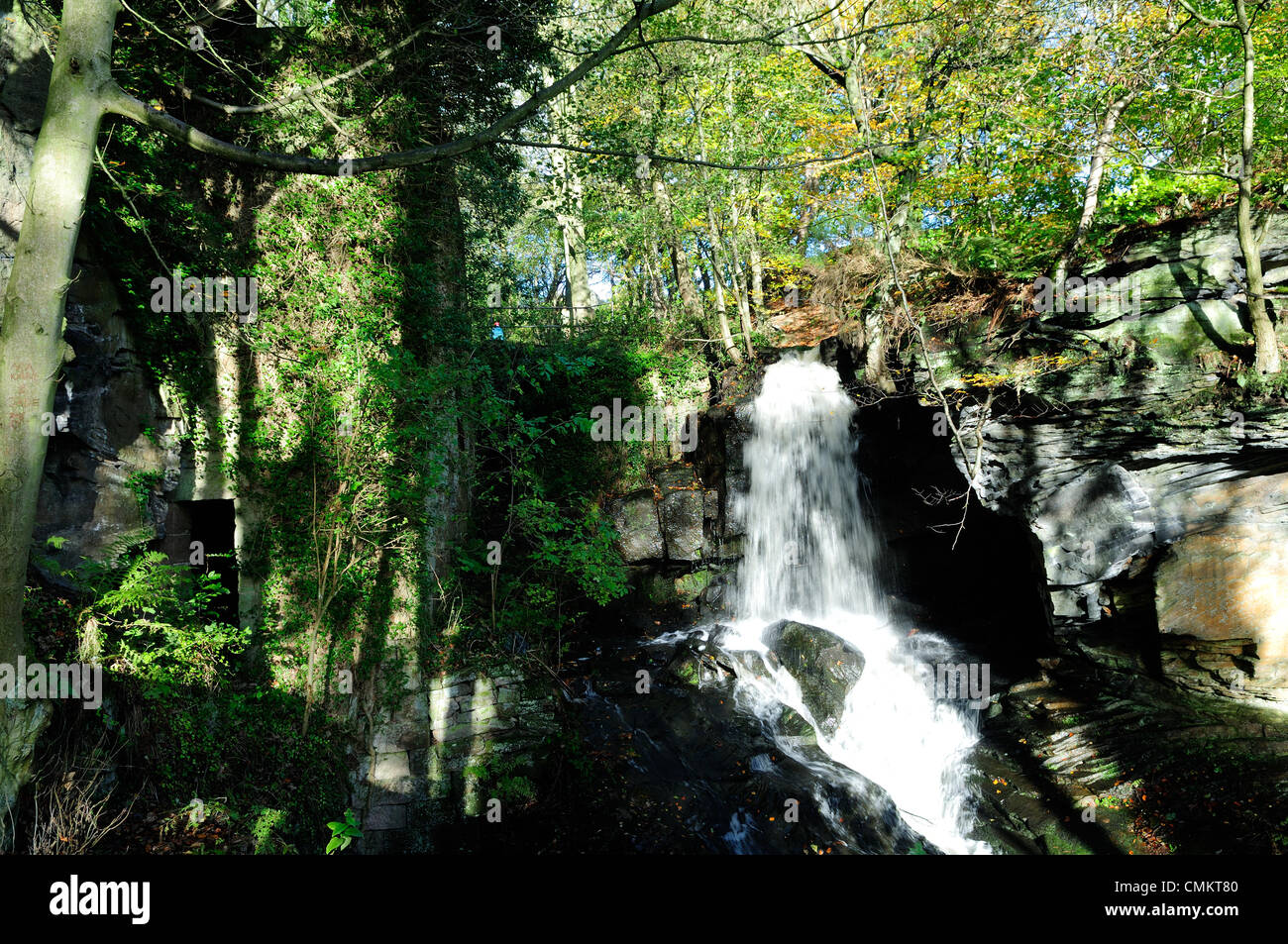 Valle Lumsdale, Derbyshire, Regno Unito. 3 Novembre, 2013. Una gola boscosa di eccezionale bellezza naturale.parte di Sir Richard Arkwright mills. Credito: Ian Francesco/Alamy Live News Foto Stock