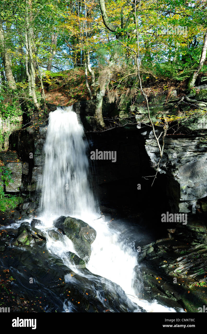 Valle Lumsdale, Derbyshire, Regno Unito. 3 Novembre, 2013. Una gola boscosa di eccezionale bellezza naturale.parte di Sir Richard Arkwright mills. Credito: Ian Francesco/Alamy Live News Foto Stock