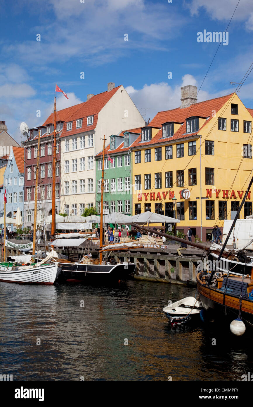 Nyhavn, Copenaghen, Danimarca, Scandinavia, Europa Foto Stock