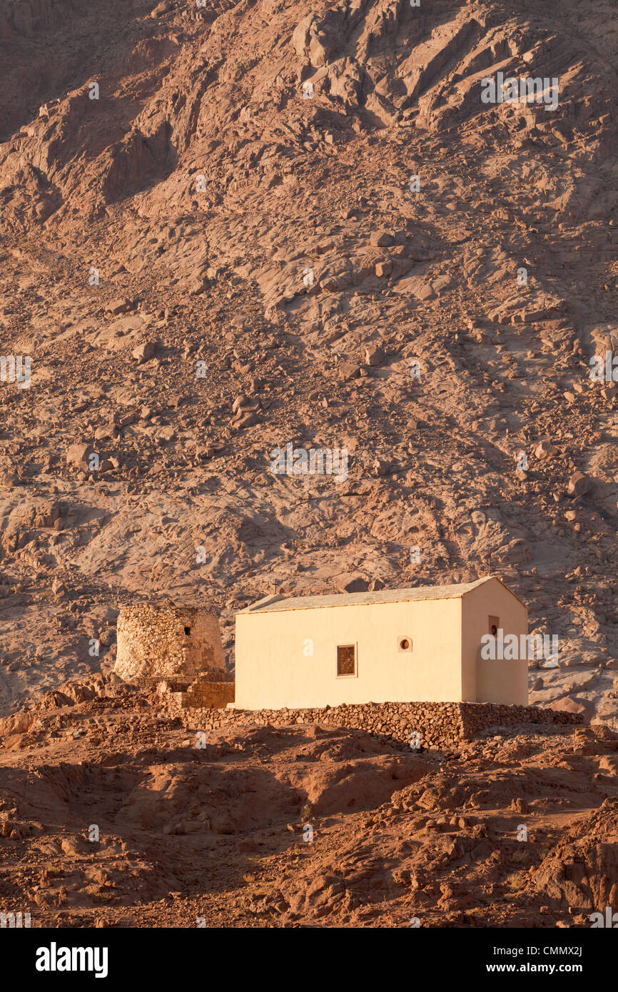 Chiesa cristiana e musulmana sul Santuario di Aaronne Hill, Sinai, Egitto Foto Stock