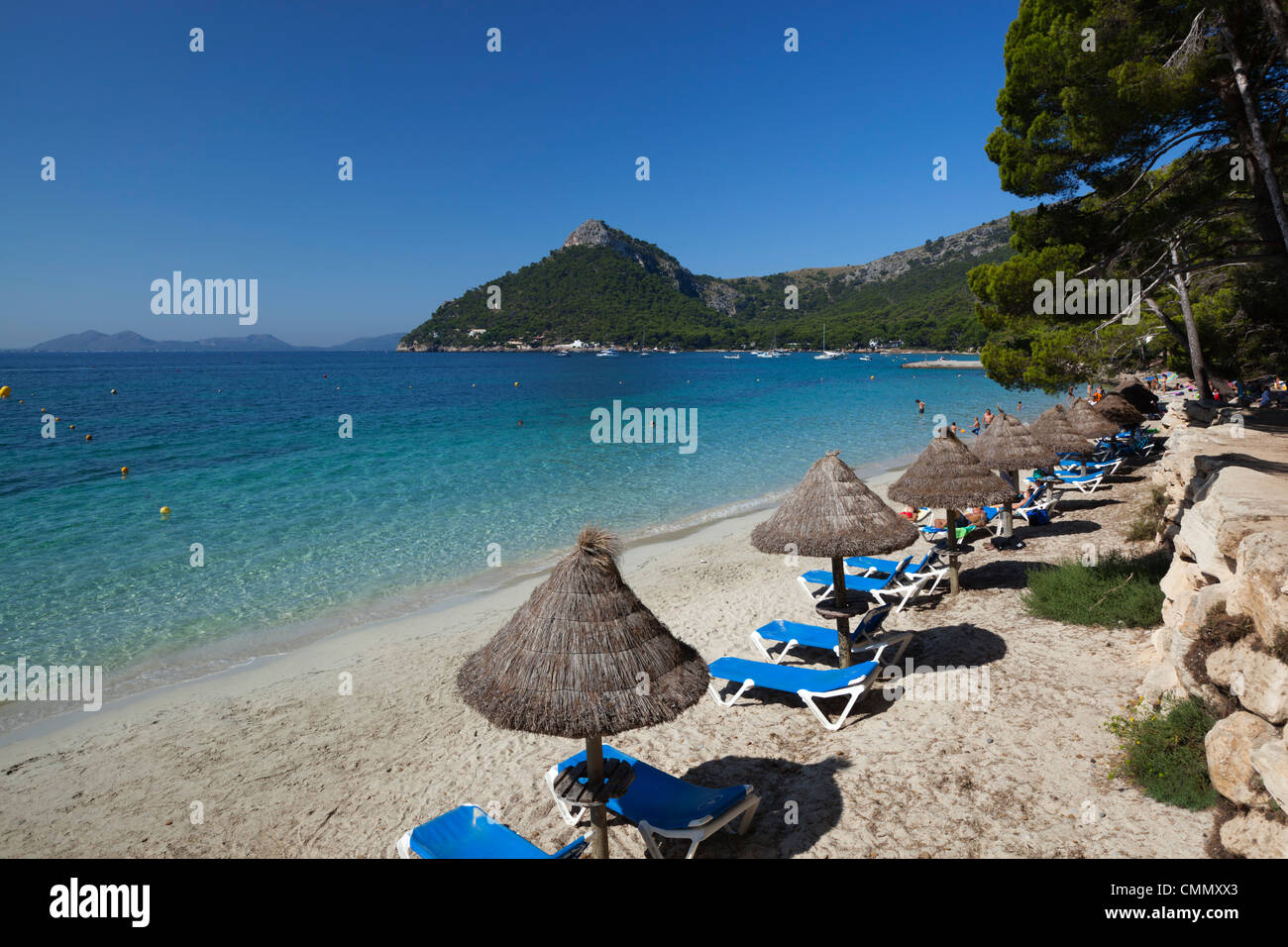 Platja Formentor, vicino a Port de Pollenca (Puerto Pollensa), Mallorca (Maiorca, isole Baleari, Spagna, Mediterraneo, Europa Foto Stock