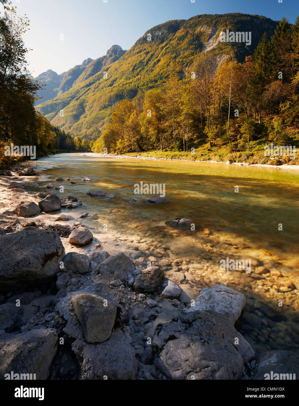Soca river a caduta Foto Stock