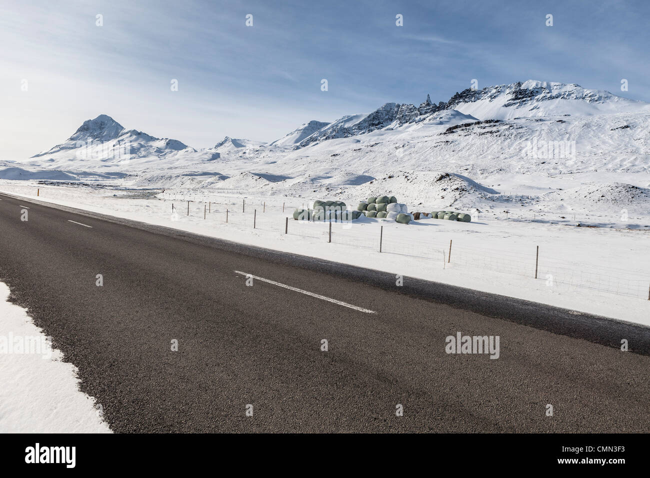 Percorso 1, Oxnadalsheidi, tra Skagafjordur e Eyjafjordur, Islanda Route 1-Autostrada Nazionale -Ring Road Foto Stock