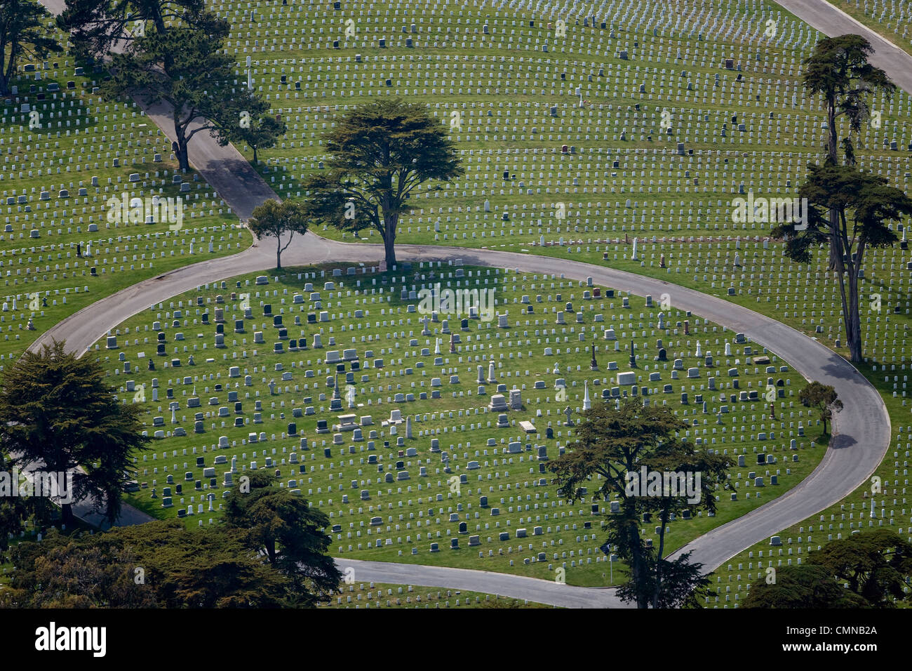 Fotografia aerea Nazionale Presidio del cimitero di San Francisco Foto Stock