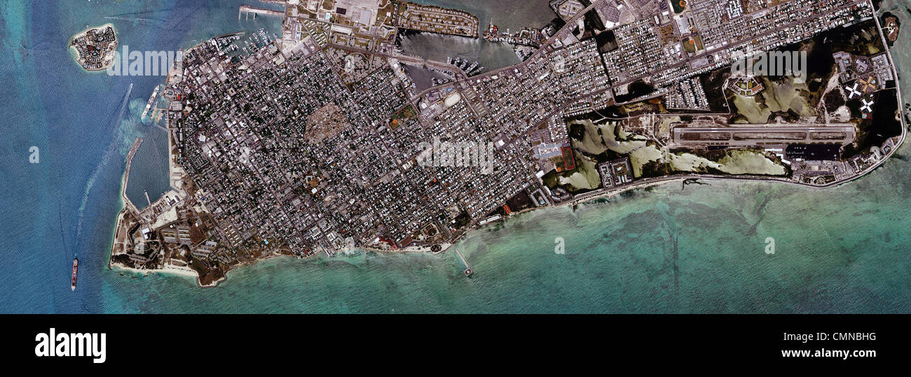 Mappa foto aeree di Key West, Florida Foto Stock