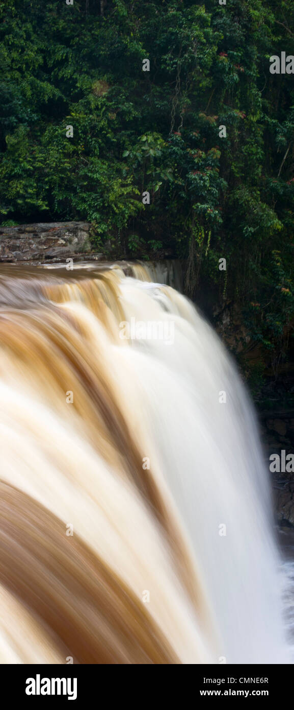 Maliau Falls (6° livello) sul Fiume Maliau. Centro di Maliau Basin - Sabah del " Mondo Perduto" - Borneo. Foto Stock