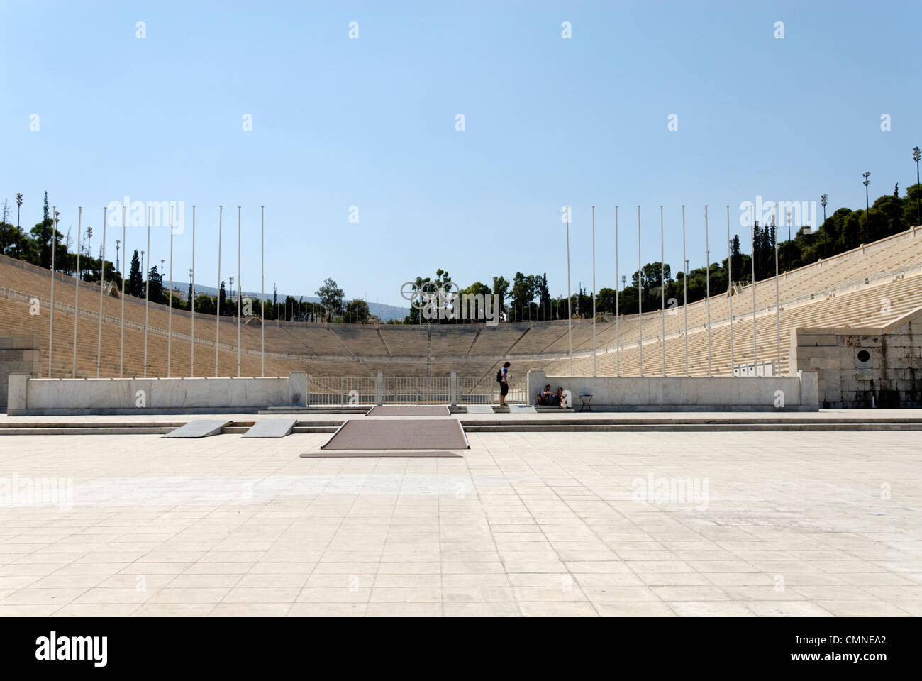 Atene. La Grecia. Vista la Panathenaic (Kallimarmaro) stadio è stato utilizzato per la prima internazionale giochi olimpici del moderno Foto Stock