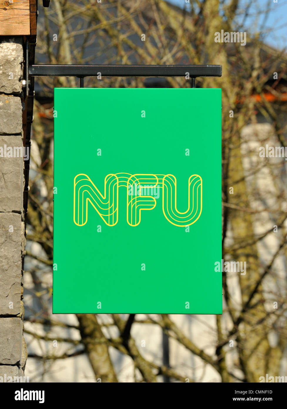 National Farmers Union logo. NFU mutuo edificio, Shap Road, Kendal Cumbria, England, Regno Unito, Europa. Foto Stock