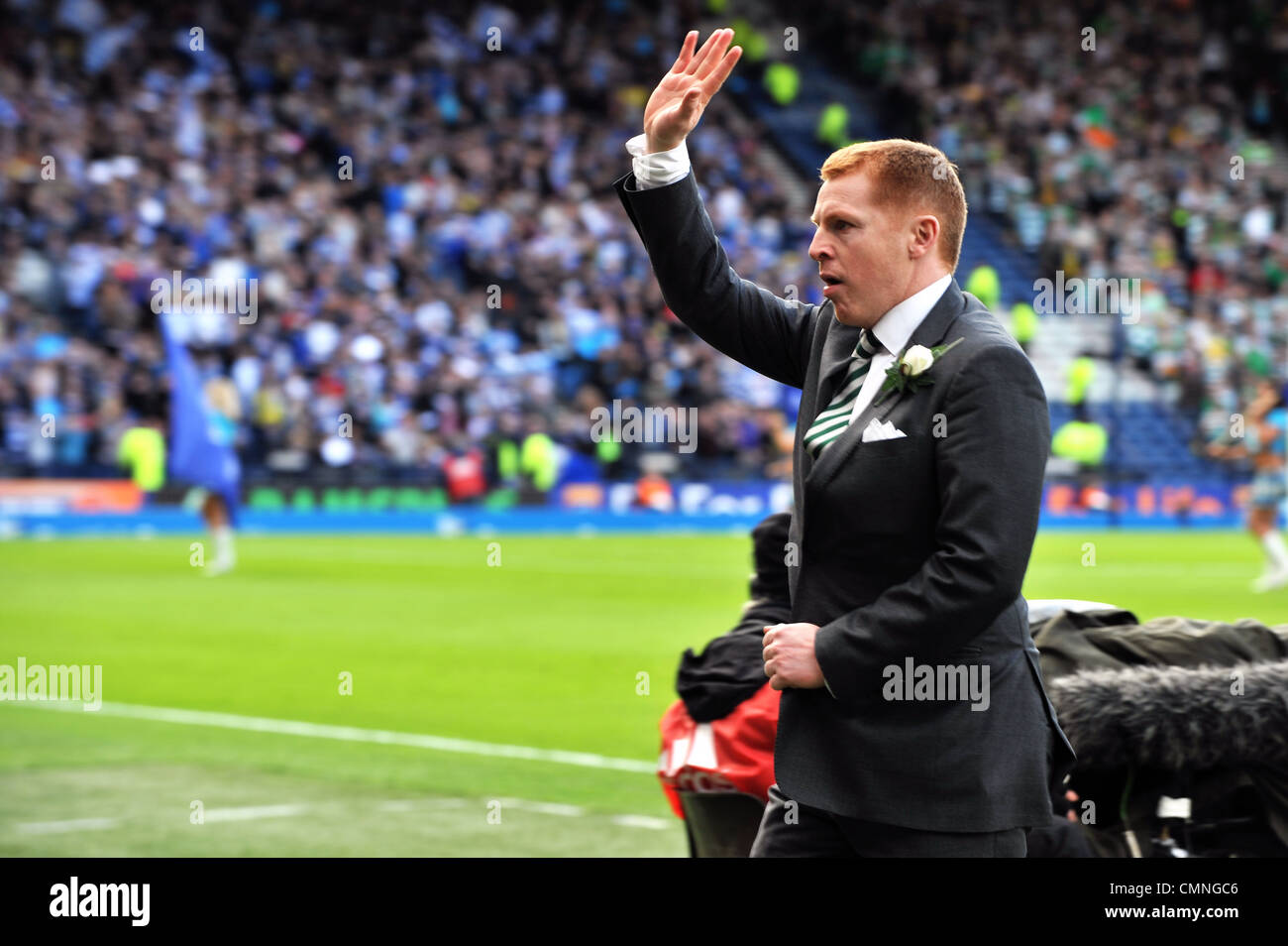 Celtic manager Neil Lennon prima di Scottish europee finale di League Cup contro Kilmarnock. Foto Stock