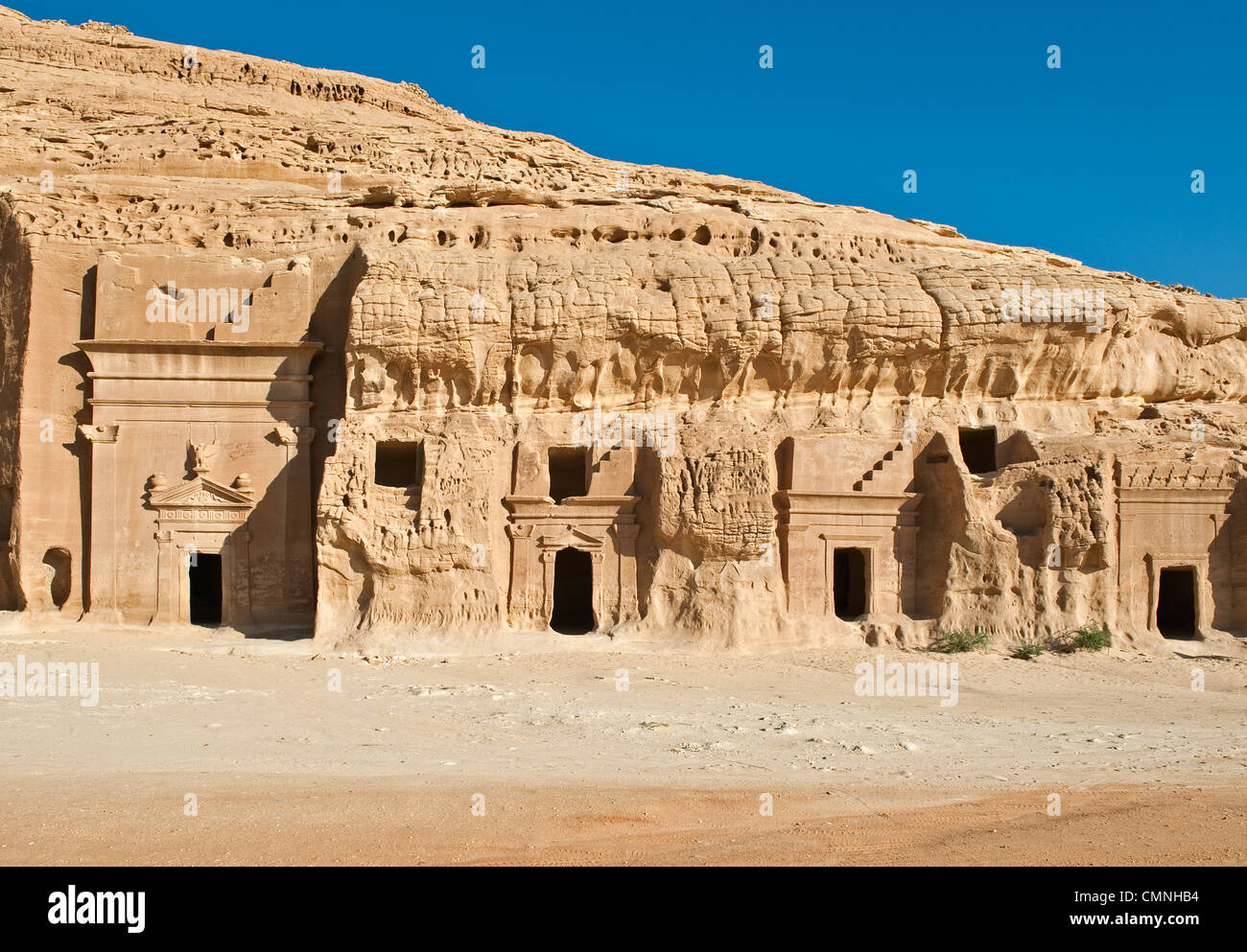 Asia Arabia Saudita Mada'in Saleh Nabatean unito Foto Stock