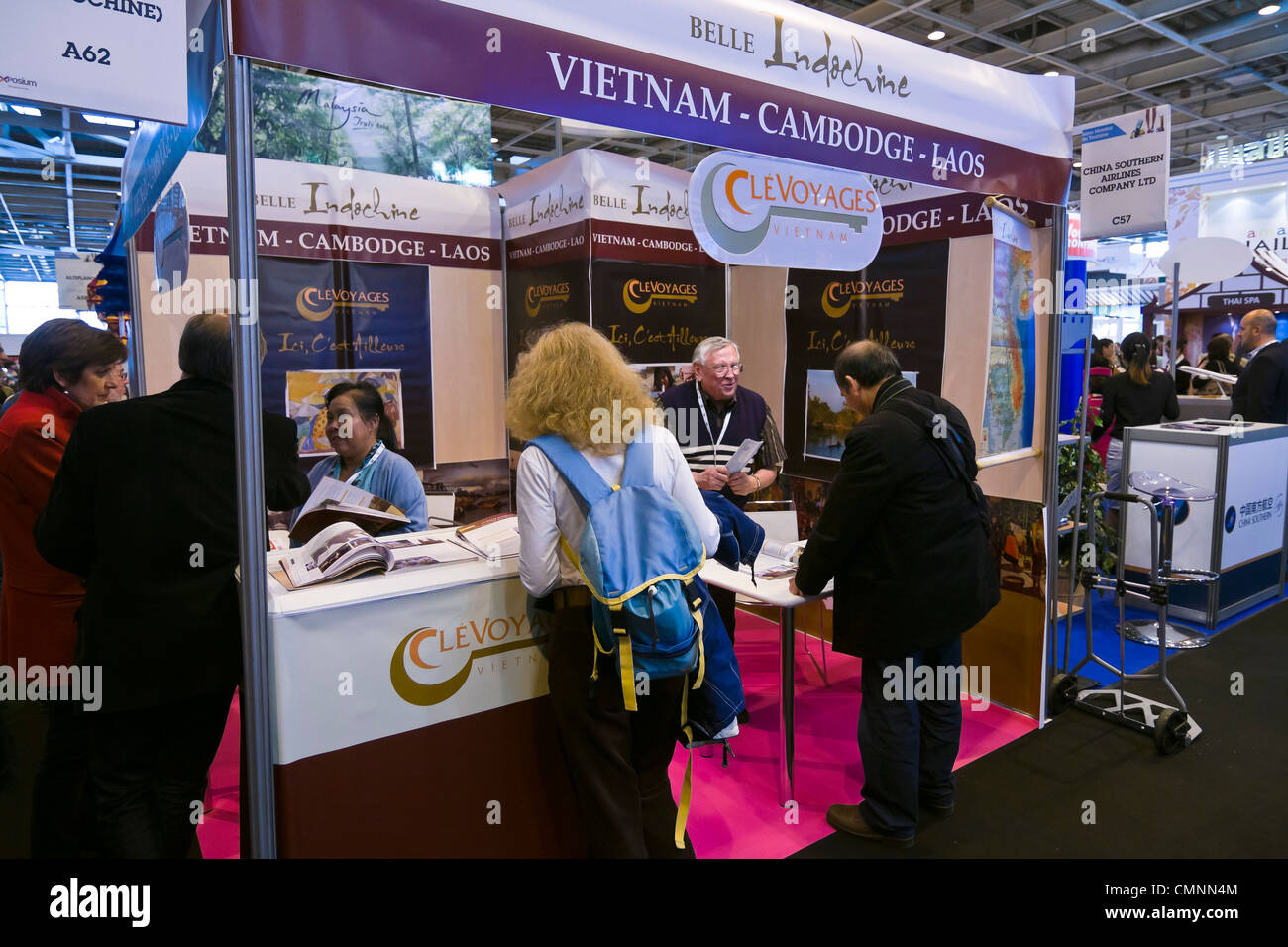 Vietnam Cambogia Laos booth Salone Internazionale del Turismo 2012 Parigi Foto Stock