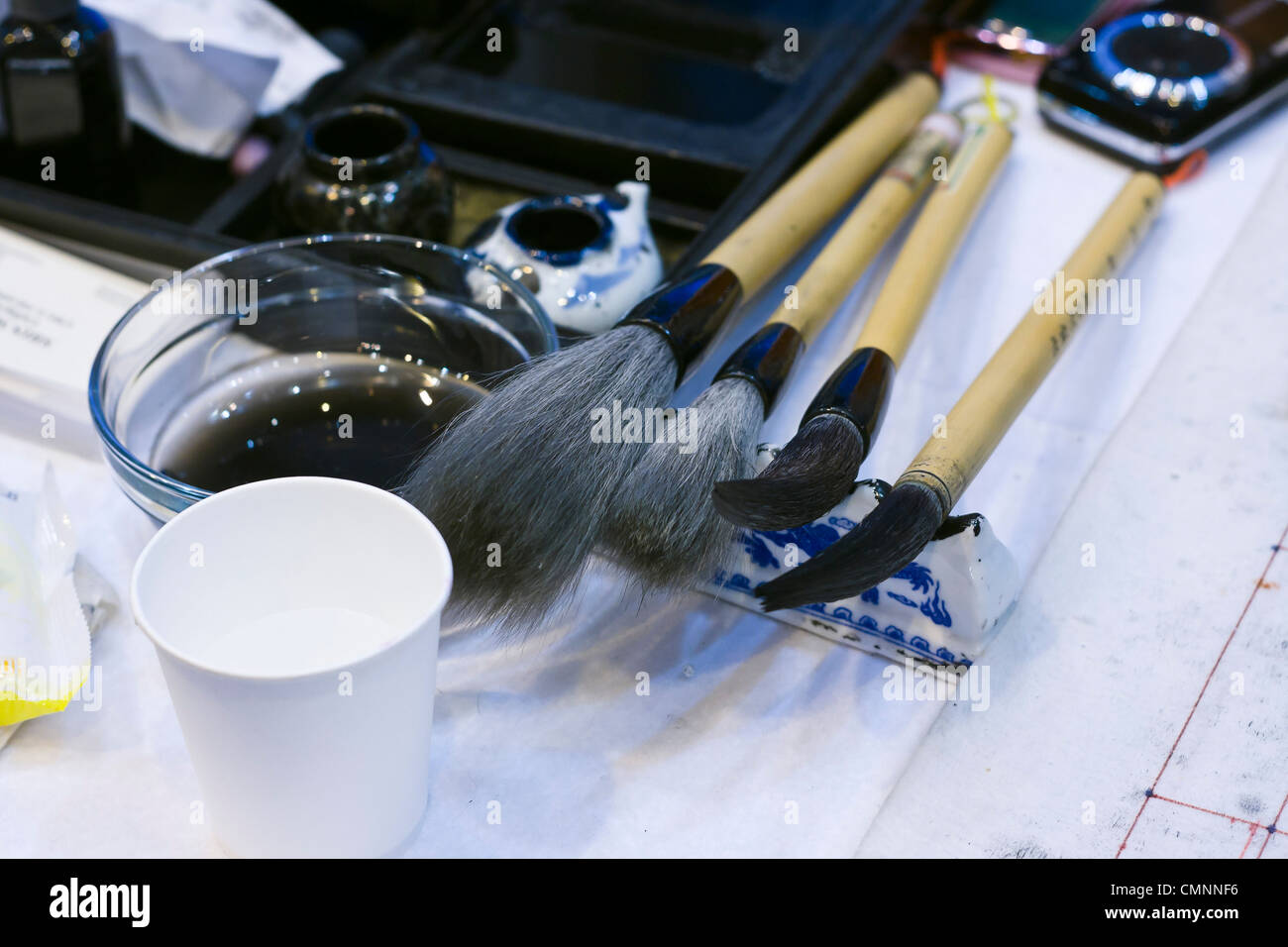 Corean calligraphy Salone Internazionale del Turismo 2012 Parigi Foto Stock