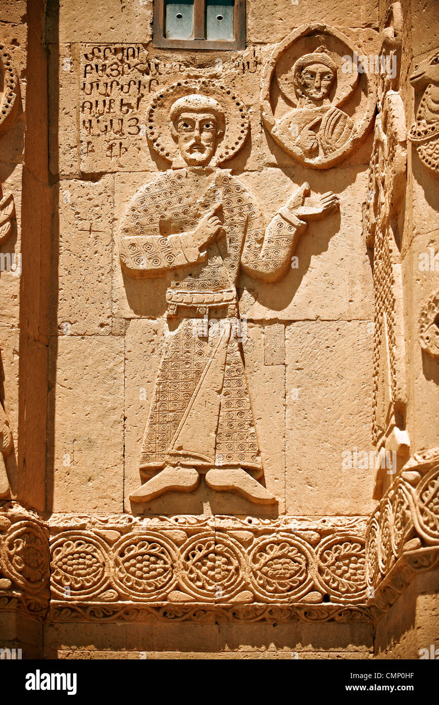 Armeno scultura religiosa, Akdamar Cattedrale di Santa Croce, il lago di Van in Turchia Foto Stock