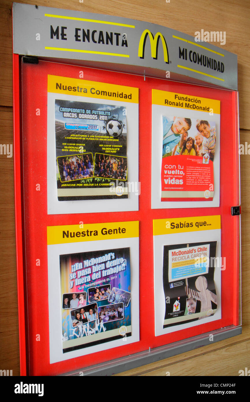 Arica Chile, Paseo Peatonal 21 de Mayo, centro commerciale pedonale, McDonald's, hamburger, fast food, ristoranti, ristoranti, caffè, azienda globale, Foto Stock