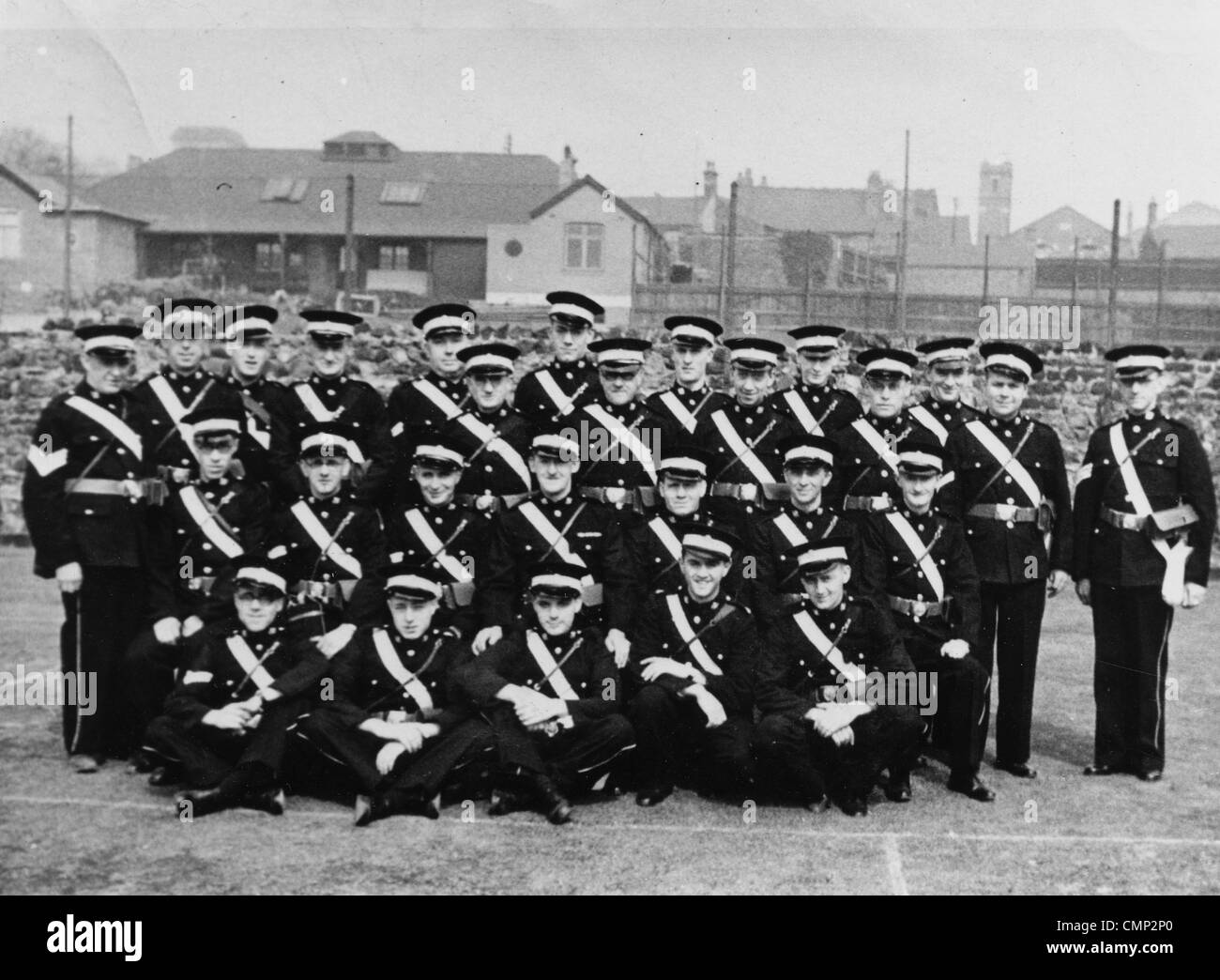 St John Ambulance Brigade, GKN Sankey, Wolverhampton, 1940. La Brigata in Bilston. Essi erano parte del Sankey divisione. Foto Stock