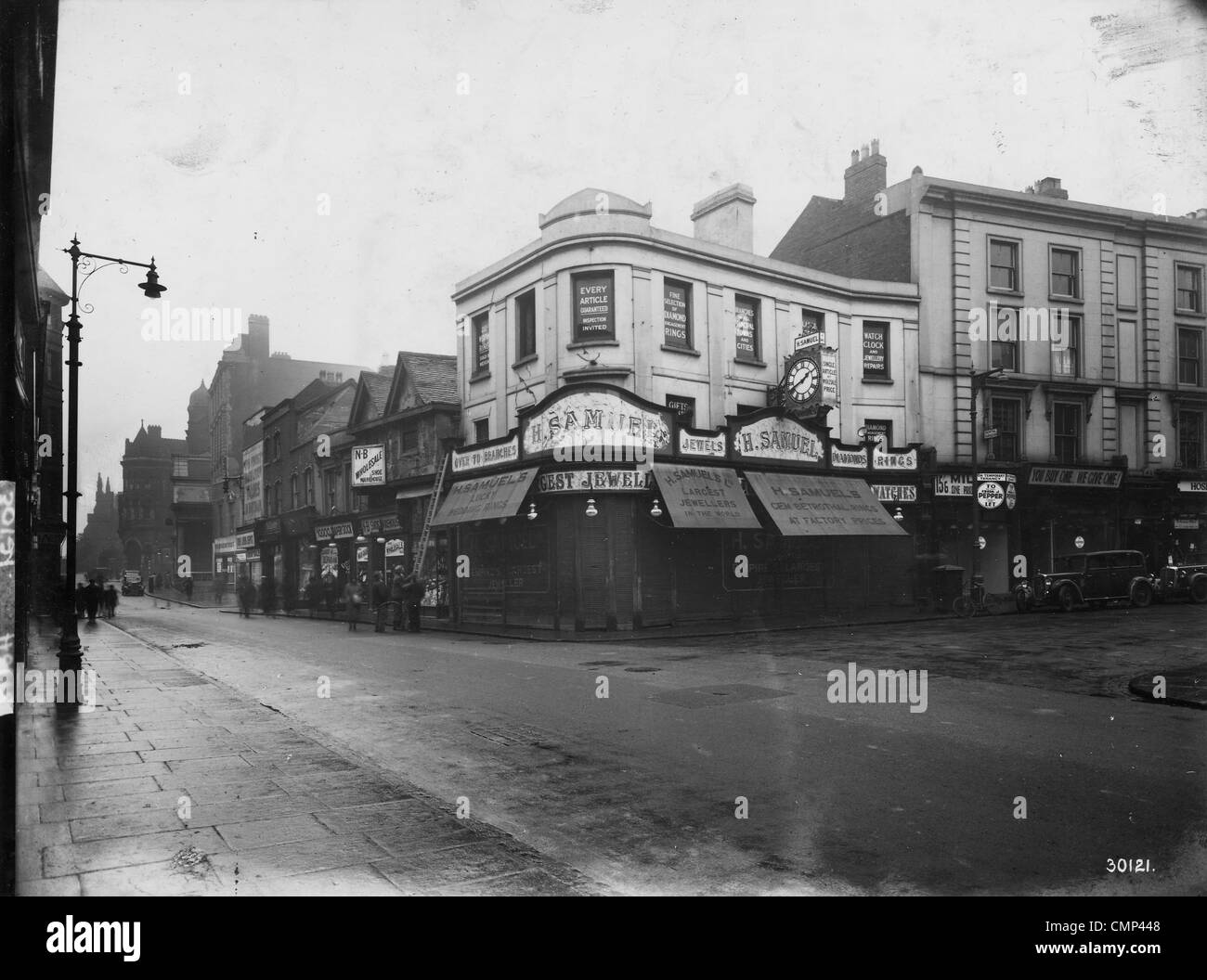 Dudley Street, Wolverhampton, inizio XX sec. Una vista della giunzione di Queen Street con Dudley Street prima era Foto Stock