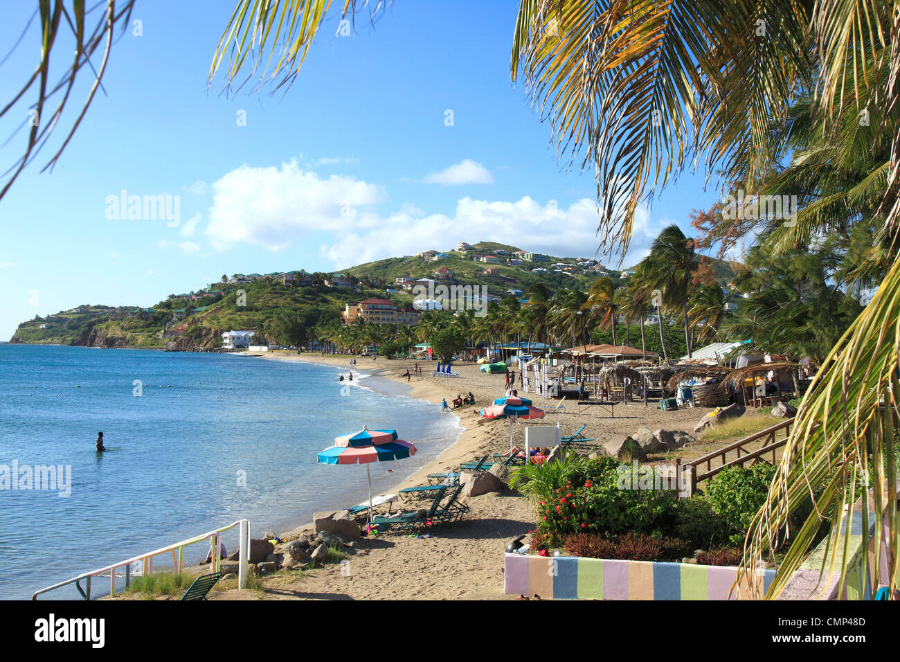 Frigate Bay beach in Saint Kitts Foto Stock