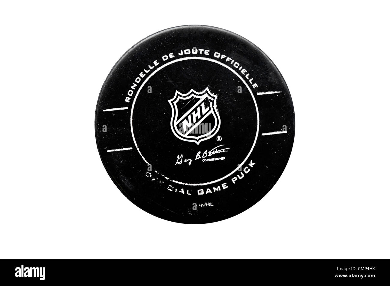 La National Hockey League hockey puck Foto Stock