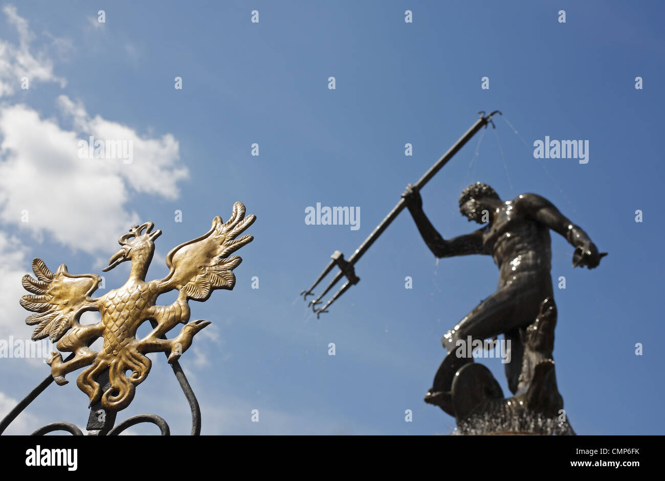 La fontana di Nettuno, Gdansk, Polonia Foto Stock