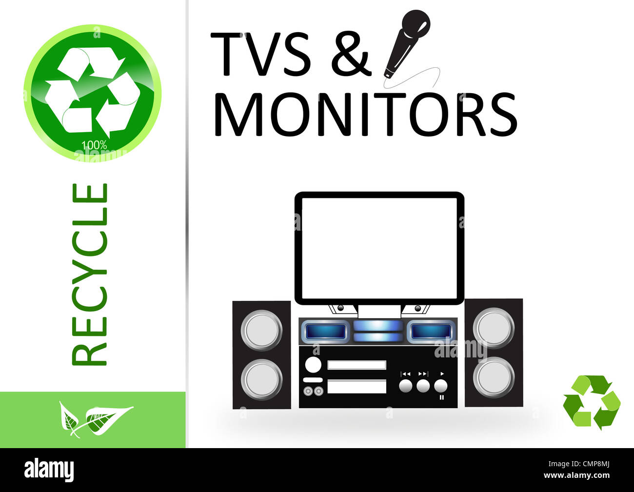 Si prega di riciclare la tv e monitor Foto Stock
