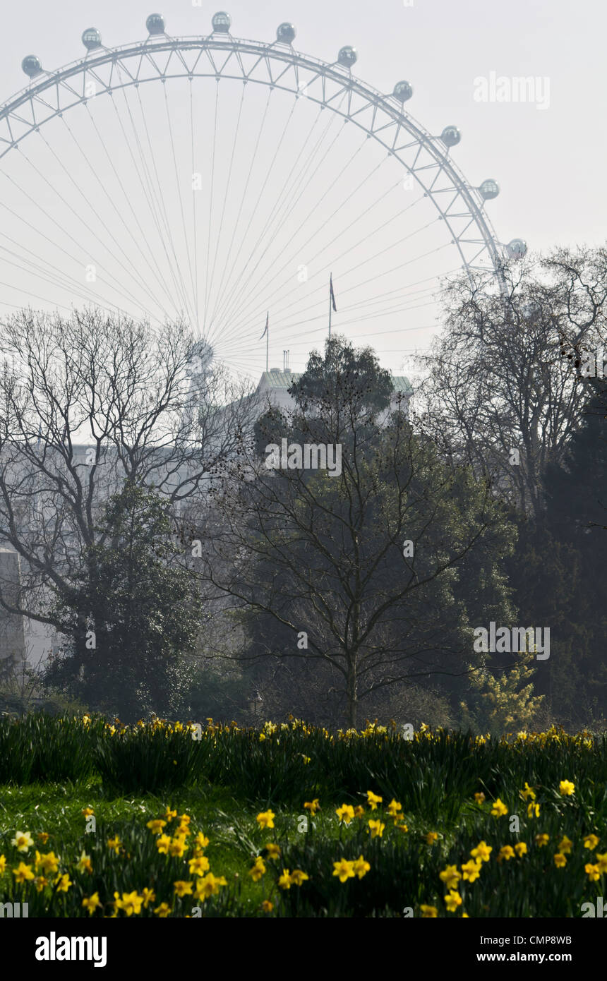 St James park view sul London Eye Foto Stock