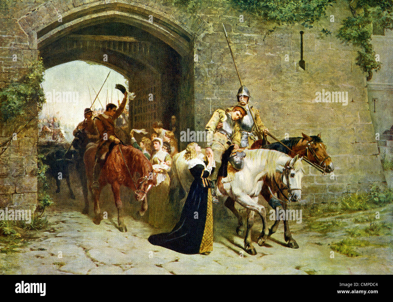 Il dipinto intitolato innamorati e mogli è da storico britannico pittore illustratore Samuel E. Weller. Foto Stock