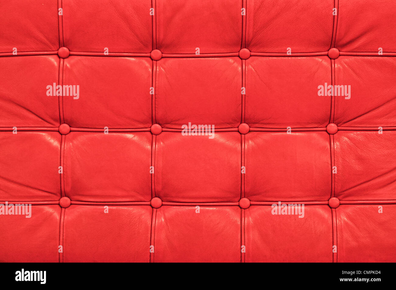 Vintage in pelle rossa divano texture Foto Stock