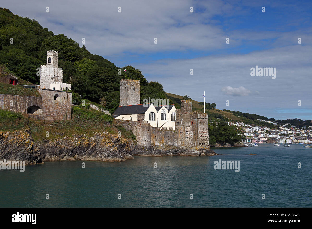 Castello di Dartmouth custodendo l ingresso del fiume Dart, Devon, Inghilterra, Regno Unito Foto Stock