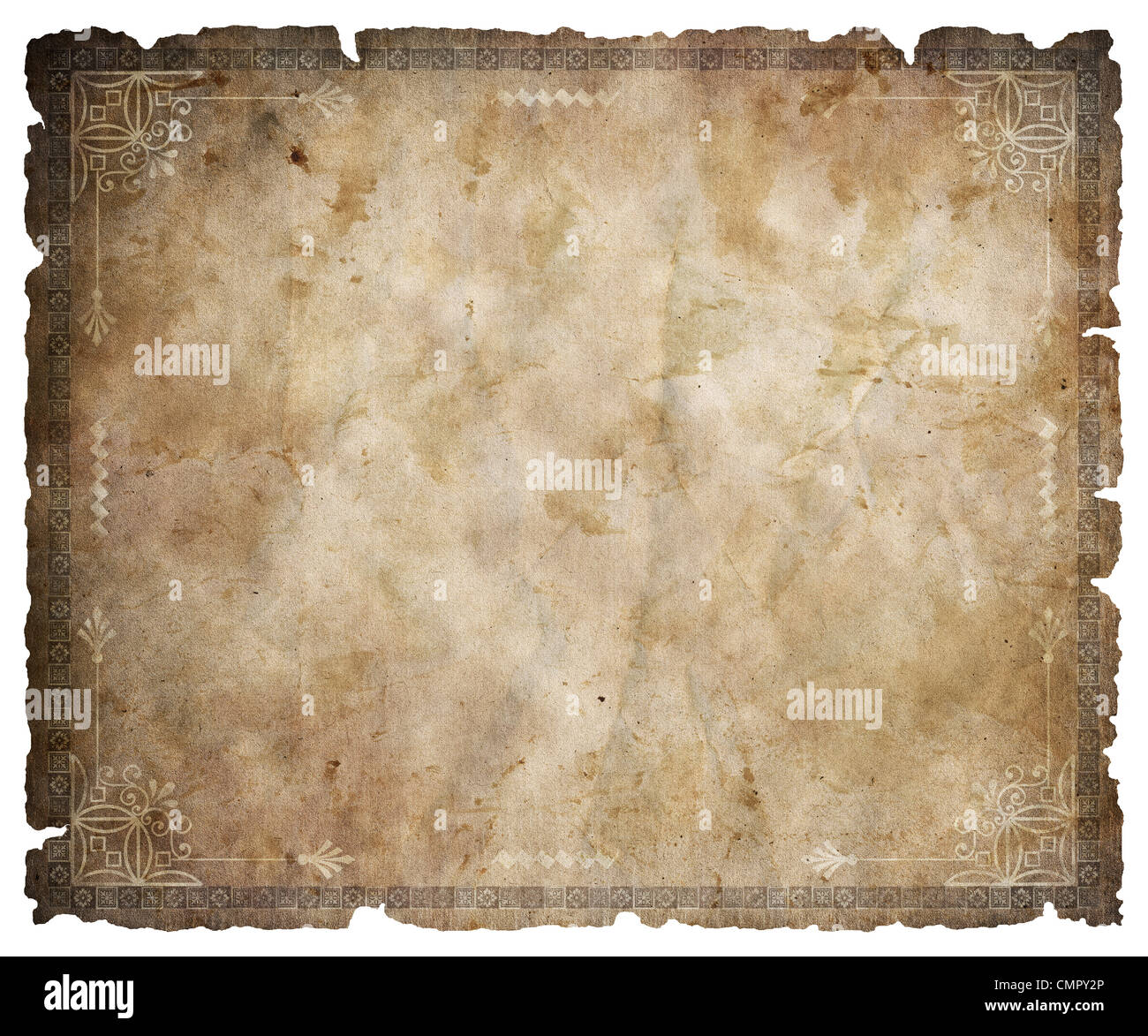 Vecchia pergamena con disegni floreali Foto stock - Alamy