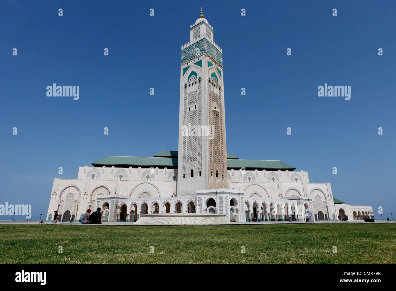 Minareto della moschea di Hassan II a Casablanca, Marocco Foto Stock